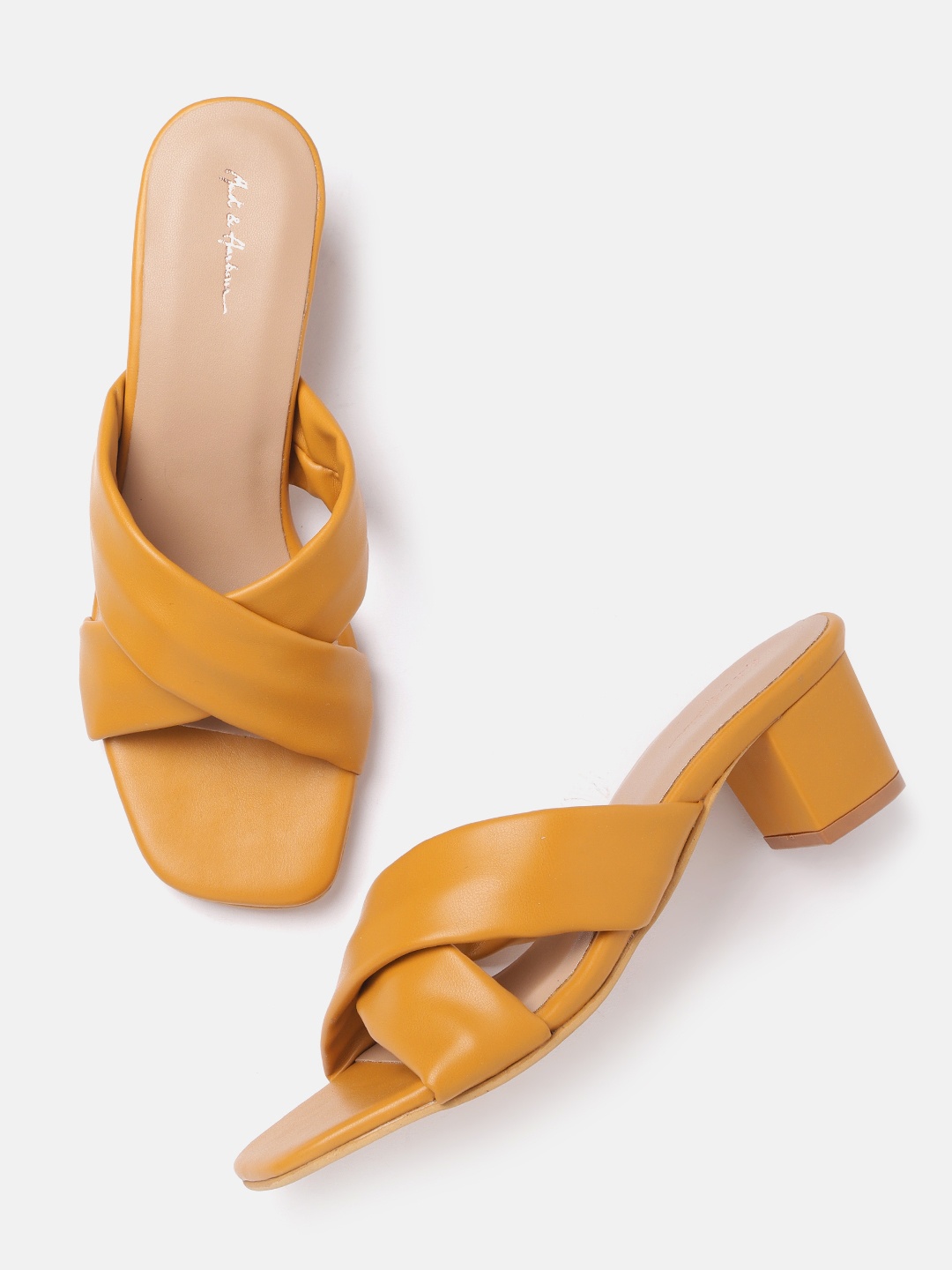 

Mast & Harbour Women Mustard Yellow Solid Heels