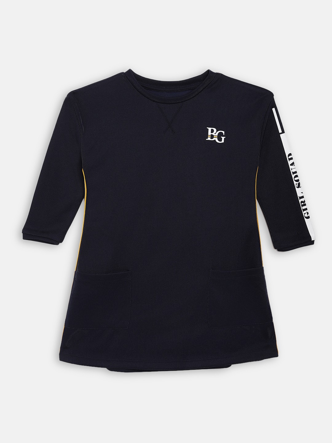 

Blue Giraffe Girls Navy Blue Solid A-Line Dress