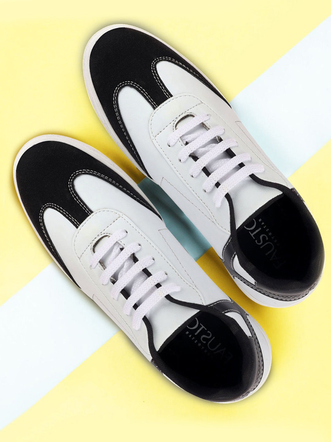 

FAUSTO Men White Colourblocked Sneakers