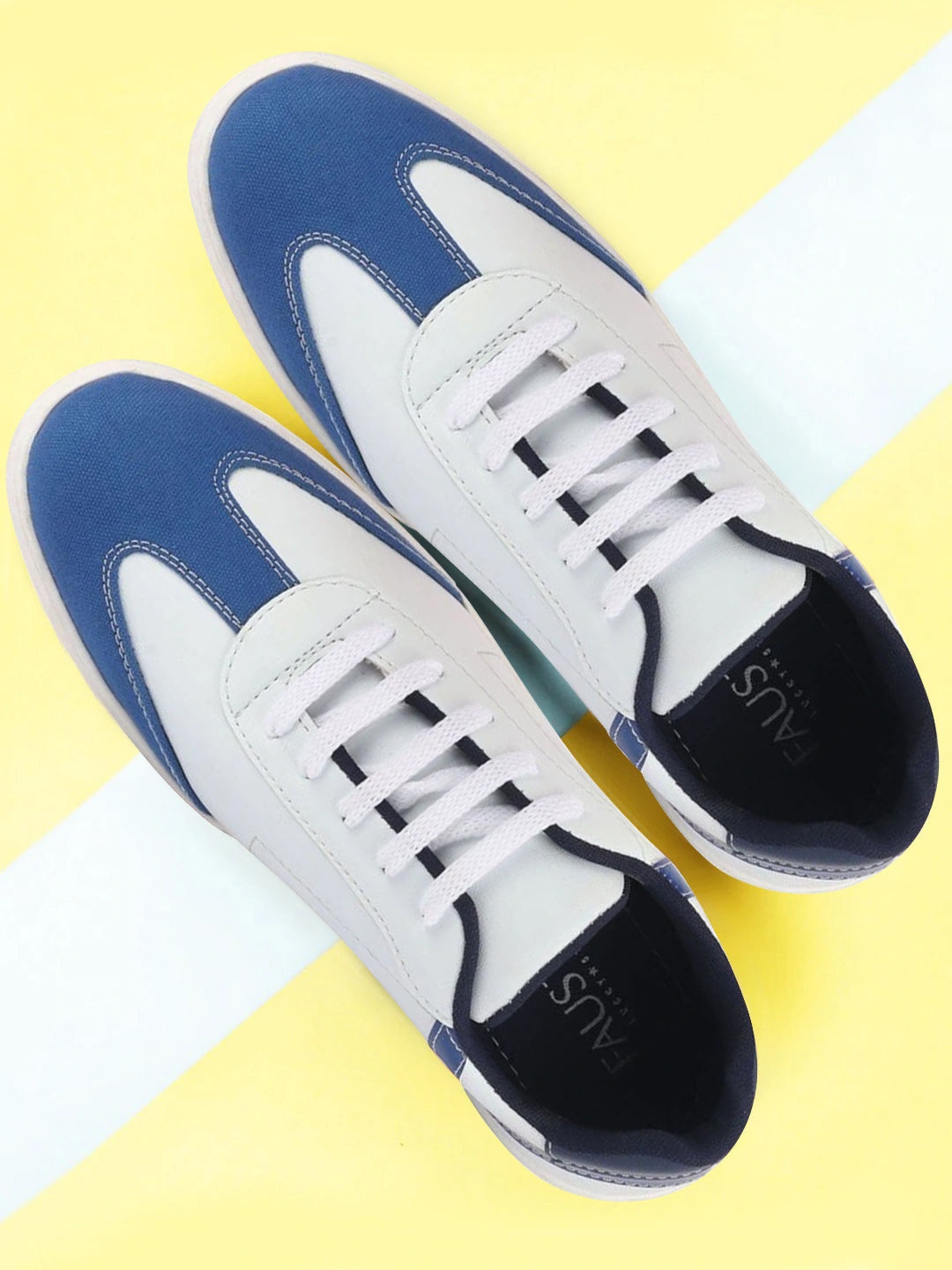 

FAUSTO Men White Colourblocked Sneakers