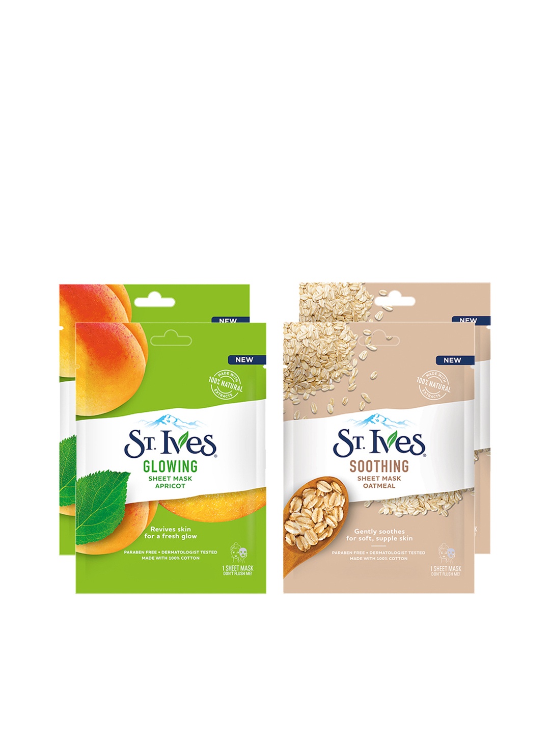 

St. Ives Set Of 4 Sheet Masks, Green