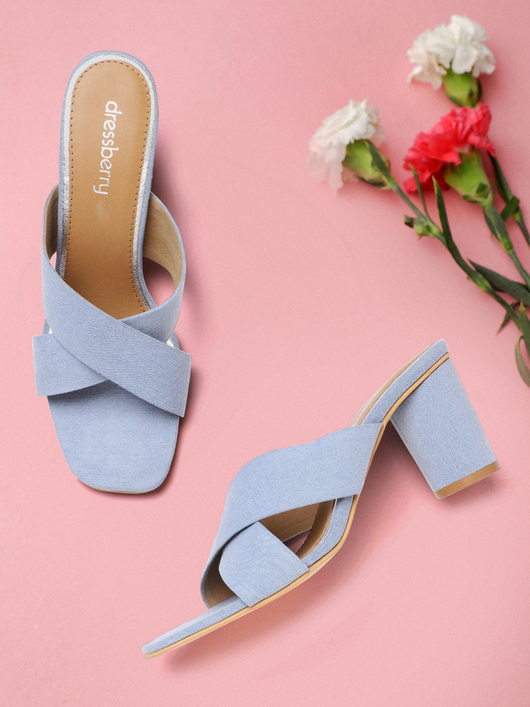 

DressBerry Blue Denim Block Heels