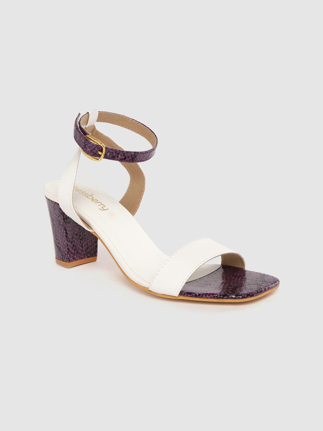 

DressBerry White Solid Mid-Top Block Heels