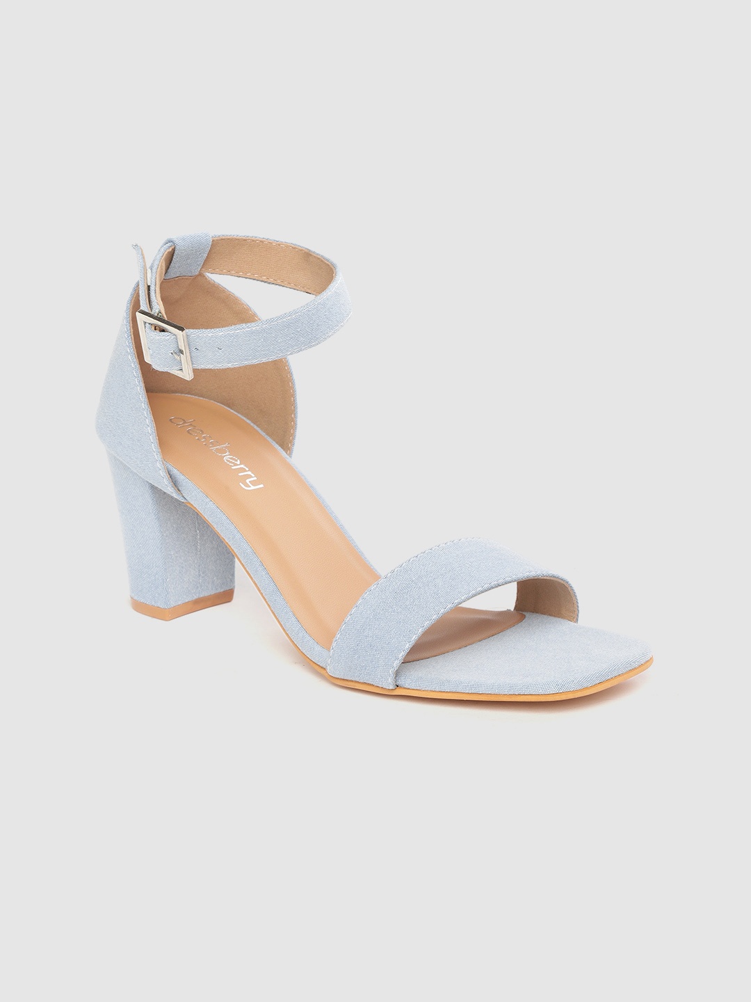 

DressBerry Women Blue Solid Mid-Top Block Heels