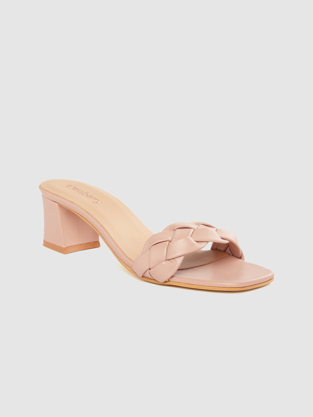 

DressBerry Dusty Pink Braided Block Heels