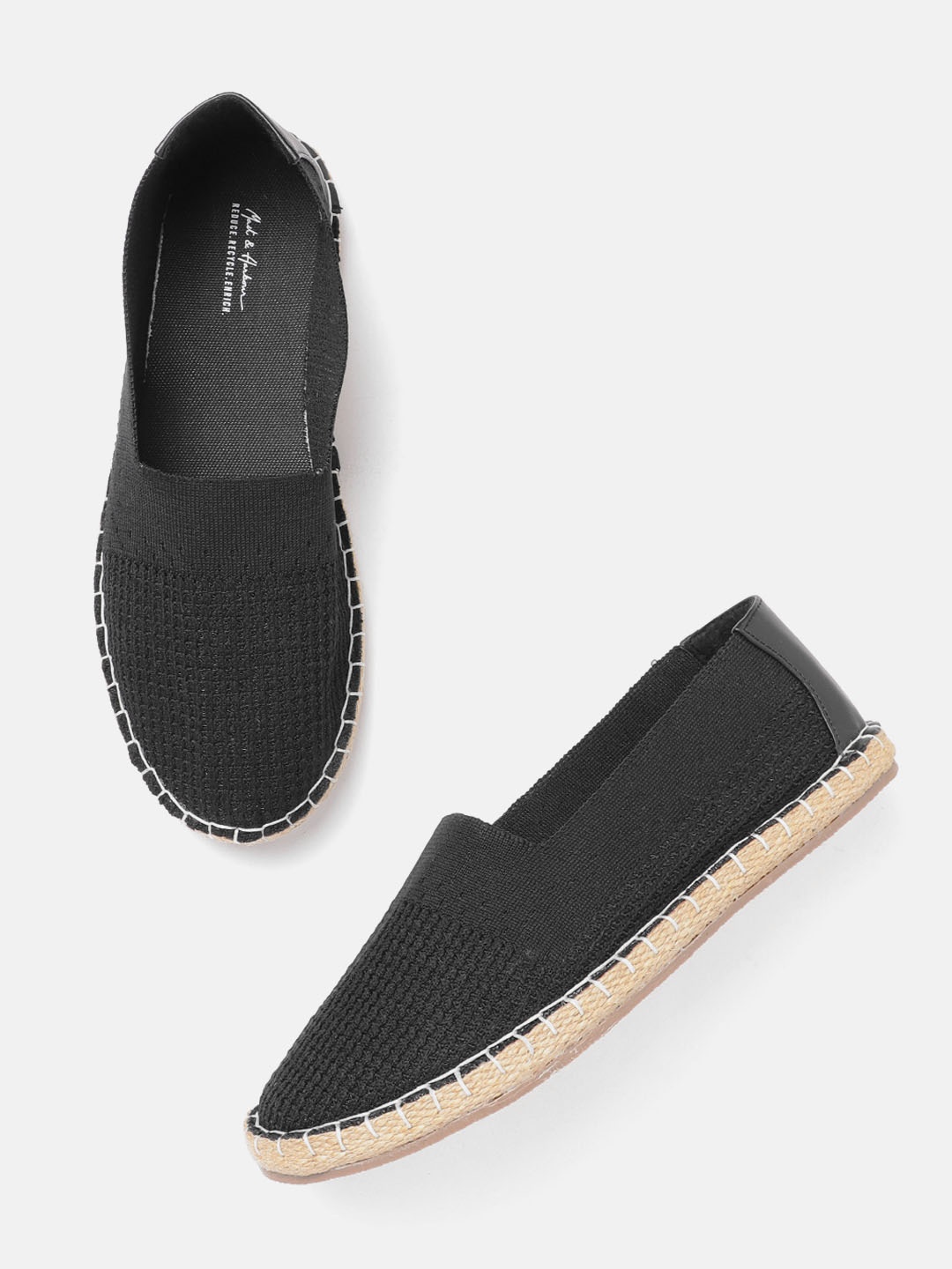 

Mast & Harbour Women Black Woven Design Espadrilles