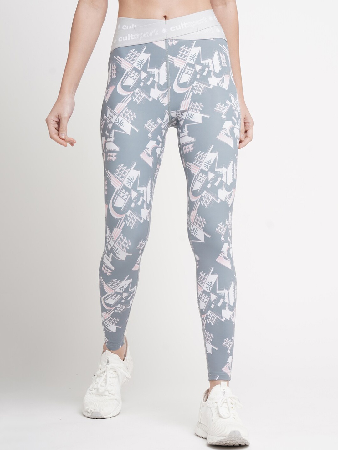 

Cultsport Women Printed Training Absolute-Fit Tights, Grey