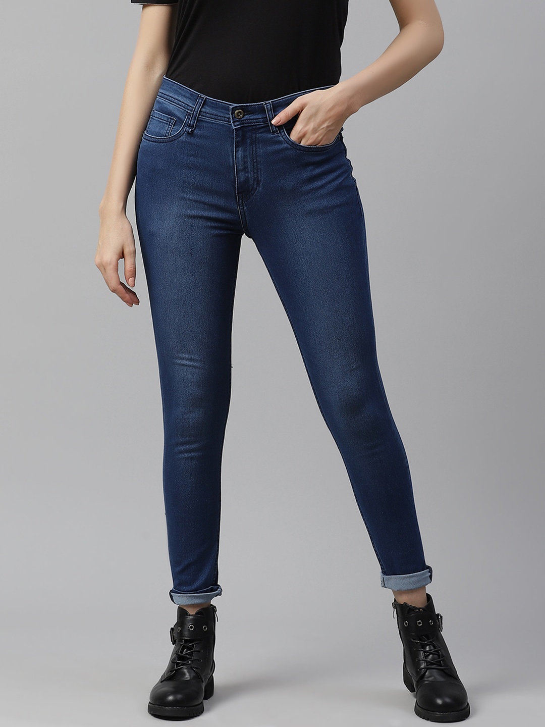 

The Roadster Lifestyle Co Women Navy Blue Super Skinny Fit Stretchable Jeans