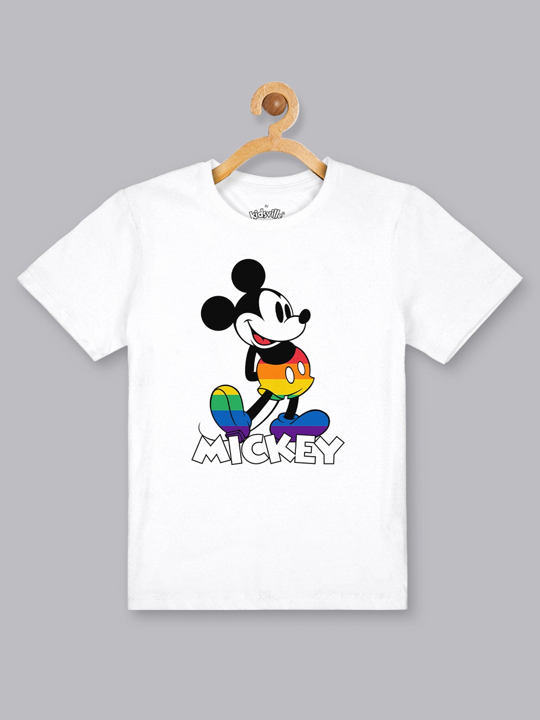 

Kids Ville Mickey & Friends Boys White Printed Round Neck T-shirt