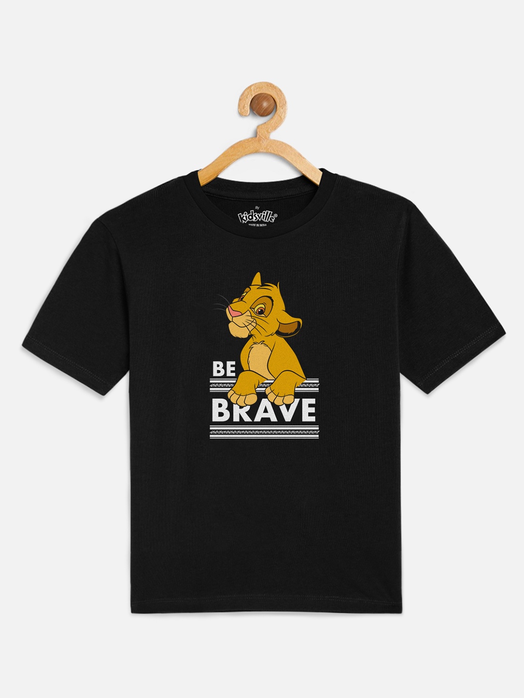 

Kids Ville Boys Black Lion King Printed Round Neck T-shirt