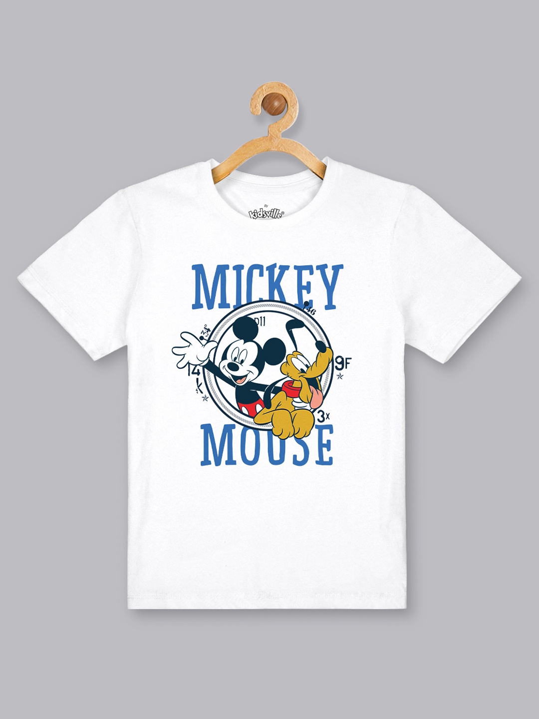 

Kids Ville Mickey & Friends Boys White Printed Round Neck T-shirt