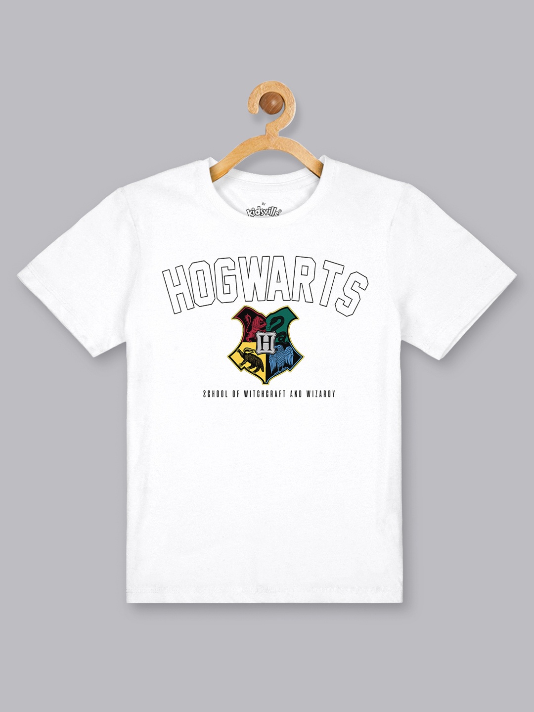 

Kids Ville Boys White Harry Potter Printed Round Neck T-shirt