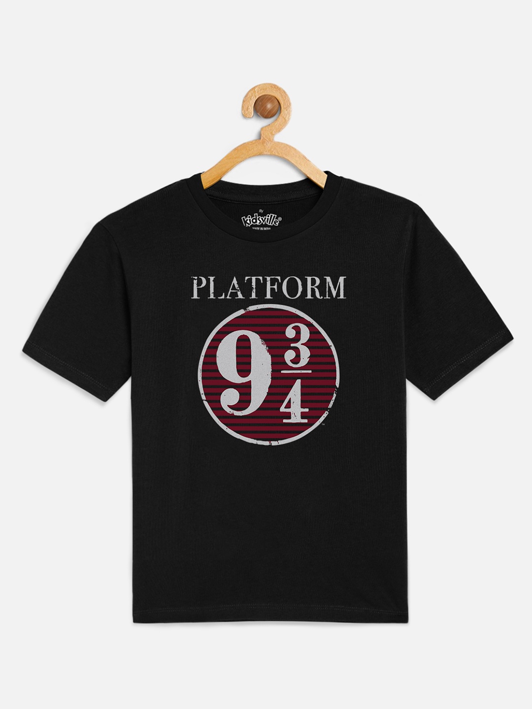 

Kids Ville Boys Black Harry Potter Printed Round Neck T-shirt