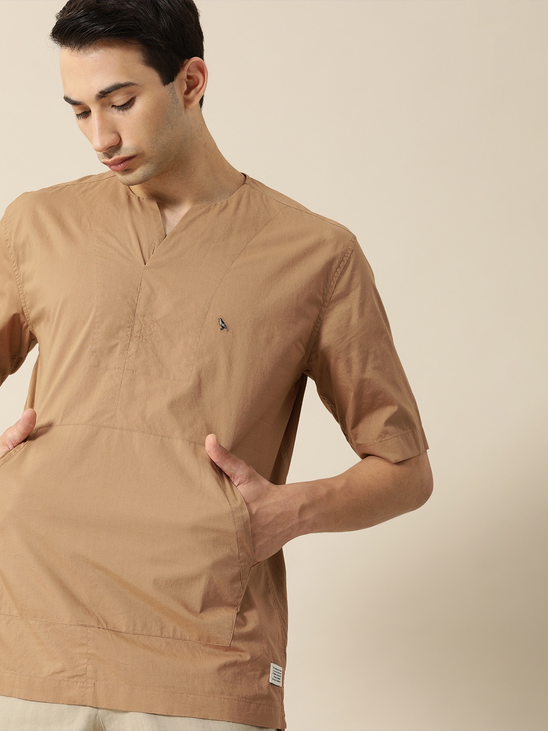 

Mr Bowerbird Men Brown Regular Fit Solid Casual Shirt