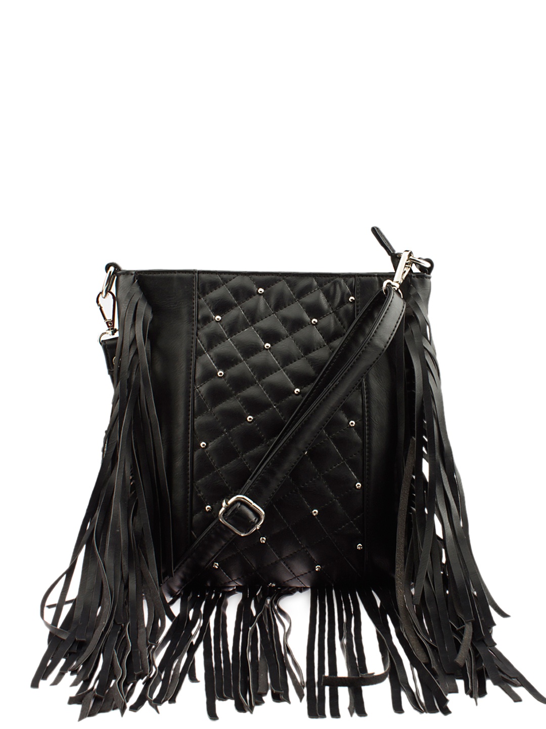 

OsaiZ Black Fringed Sling Bag