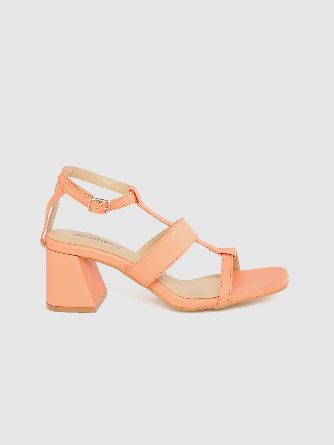 

DressBerry Women Peach-Coloured Solid Block Heels