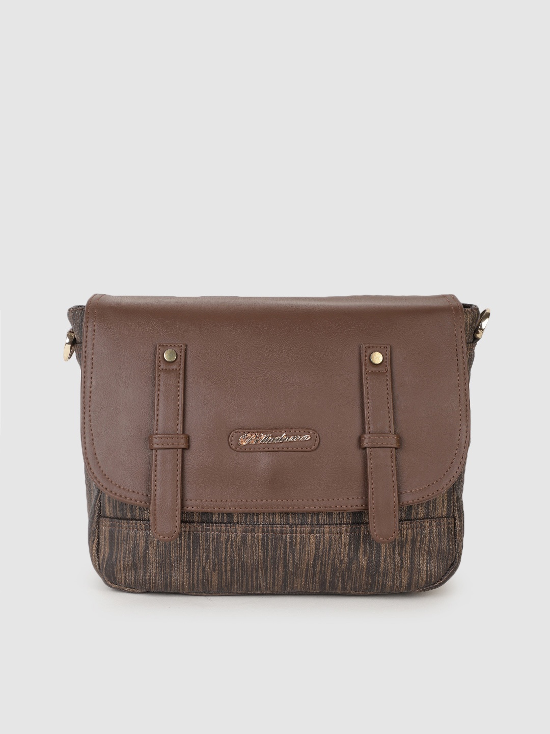 

BELLADAMA Brown Structured Jade Sling Bag