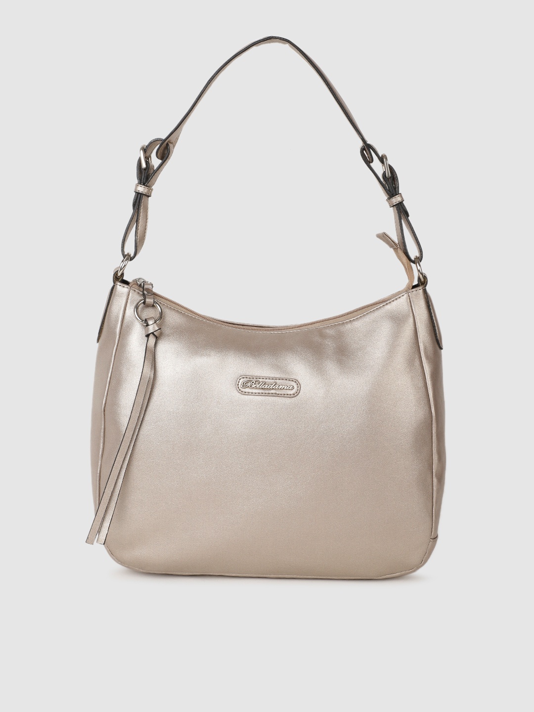 

BELLADAMA Silver Structured Hobo Bag