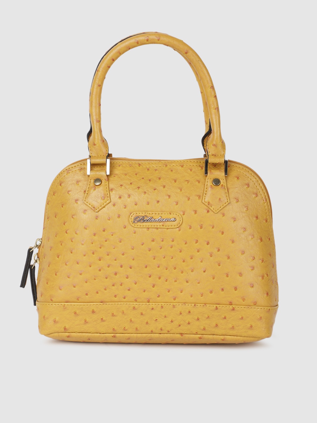

BELLADAMA Mustard Yellow Textured Handheld Bag