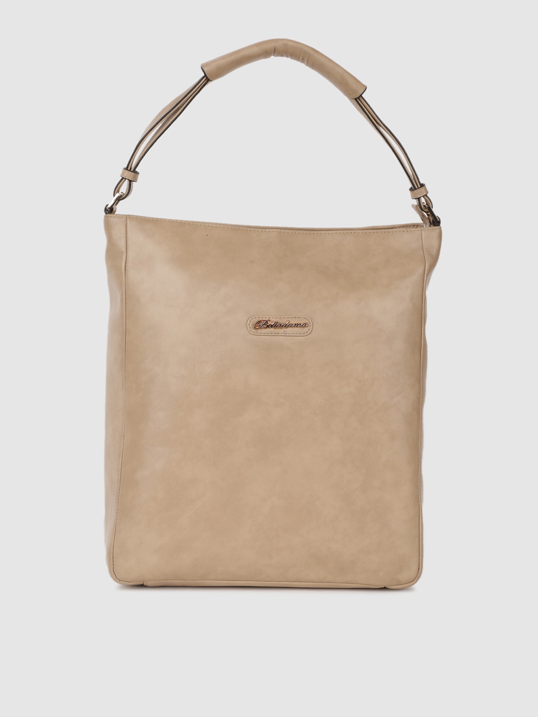 

BELLADAMA Beige Solid Hobo Bag