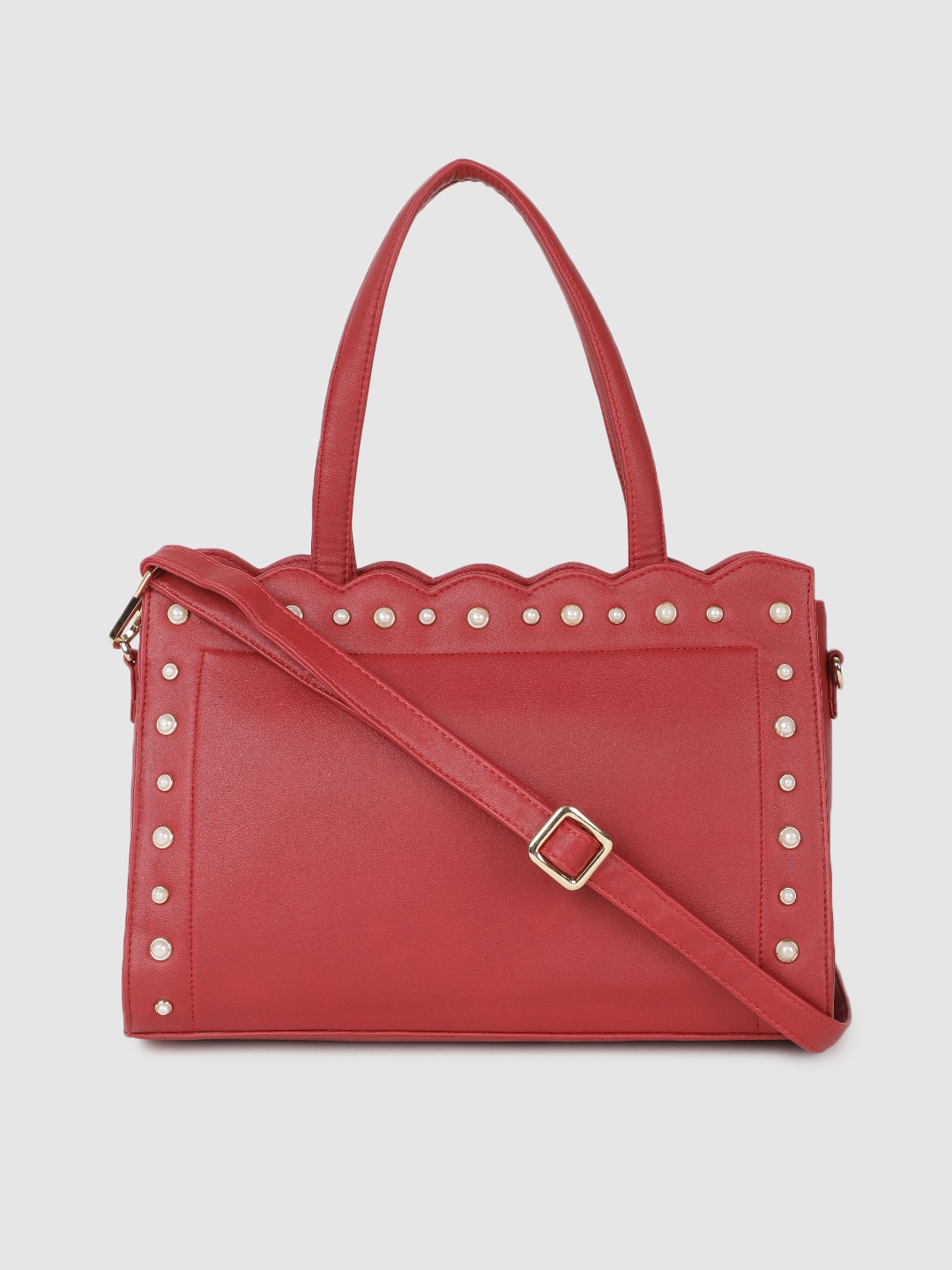 

BELLADAMA Red Structured Rosa Maria Handheld Bag