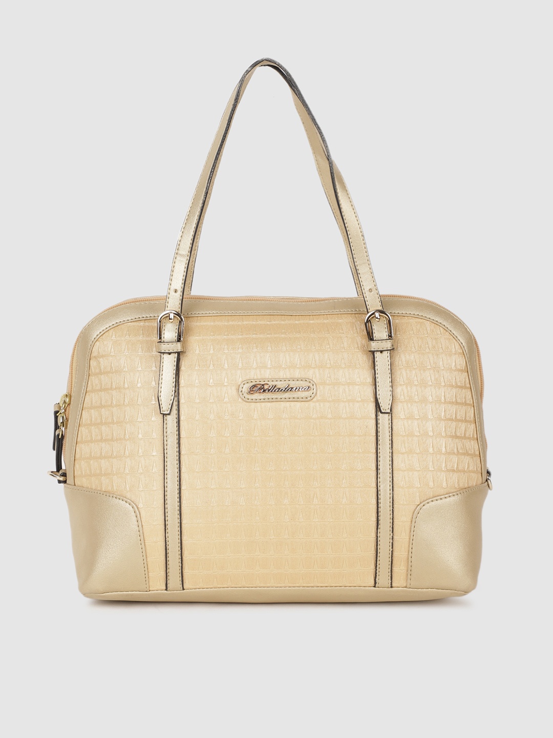 

BELLADAMA Gold-Toned Textured Shoulder Bag