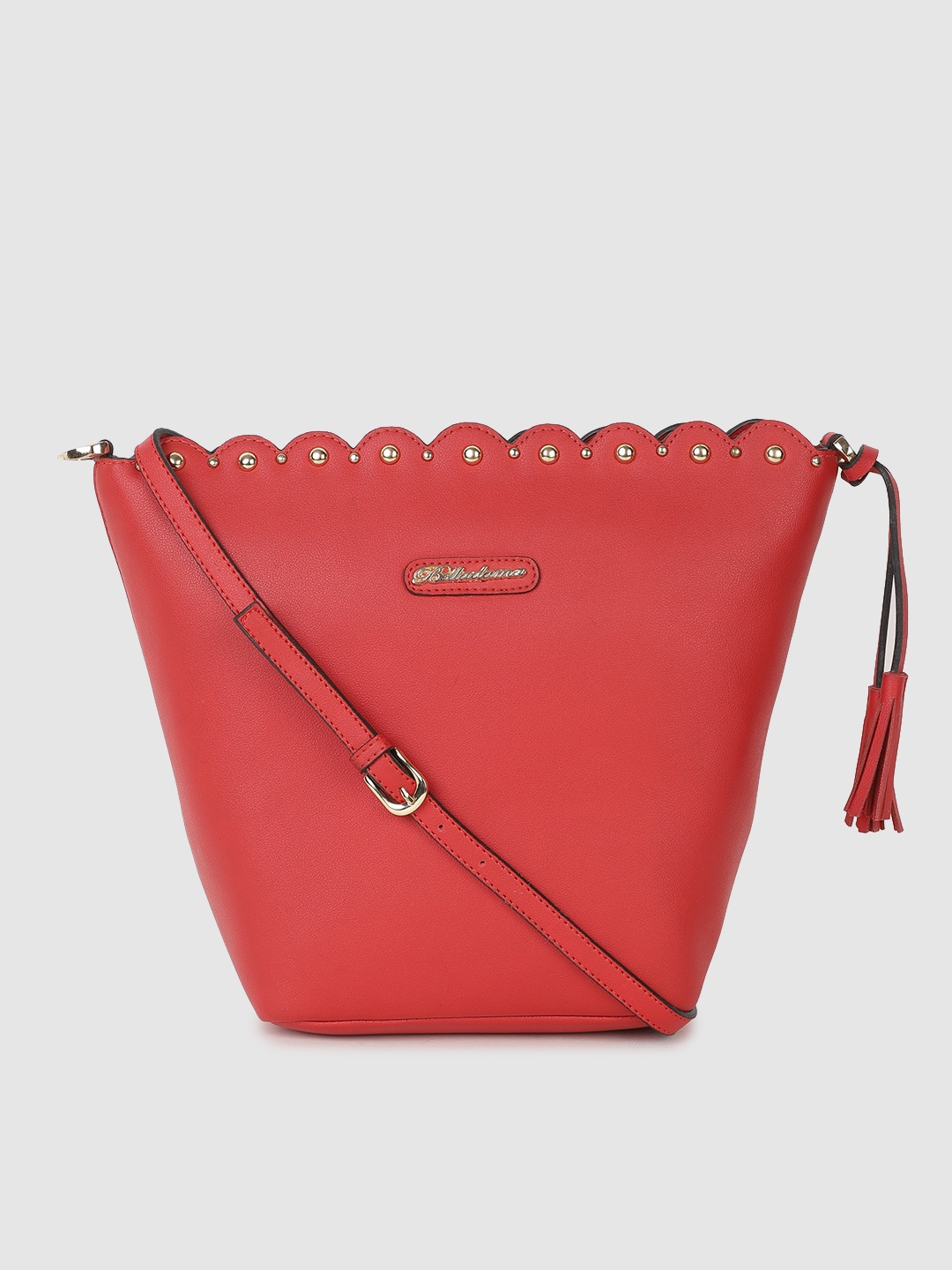 

BELLADAMA Red Reina Sling Bag with Tassels