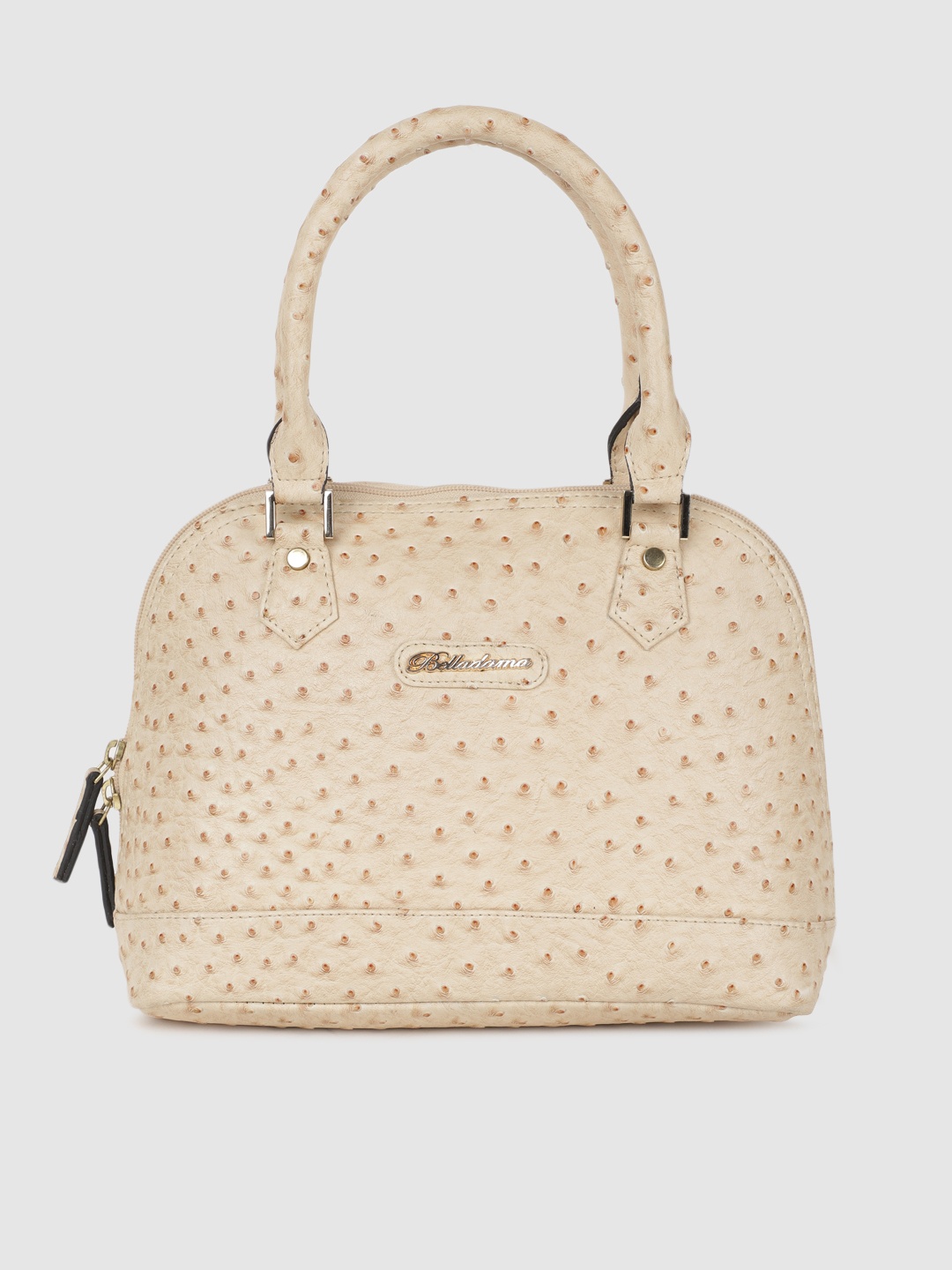 

BELLADAMA Beige Textured Handheld Bag