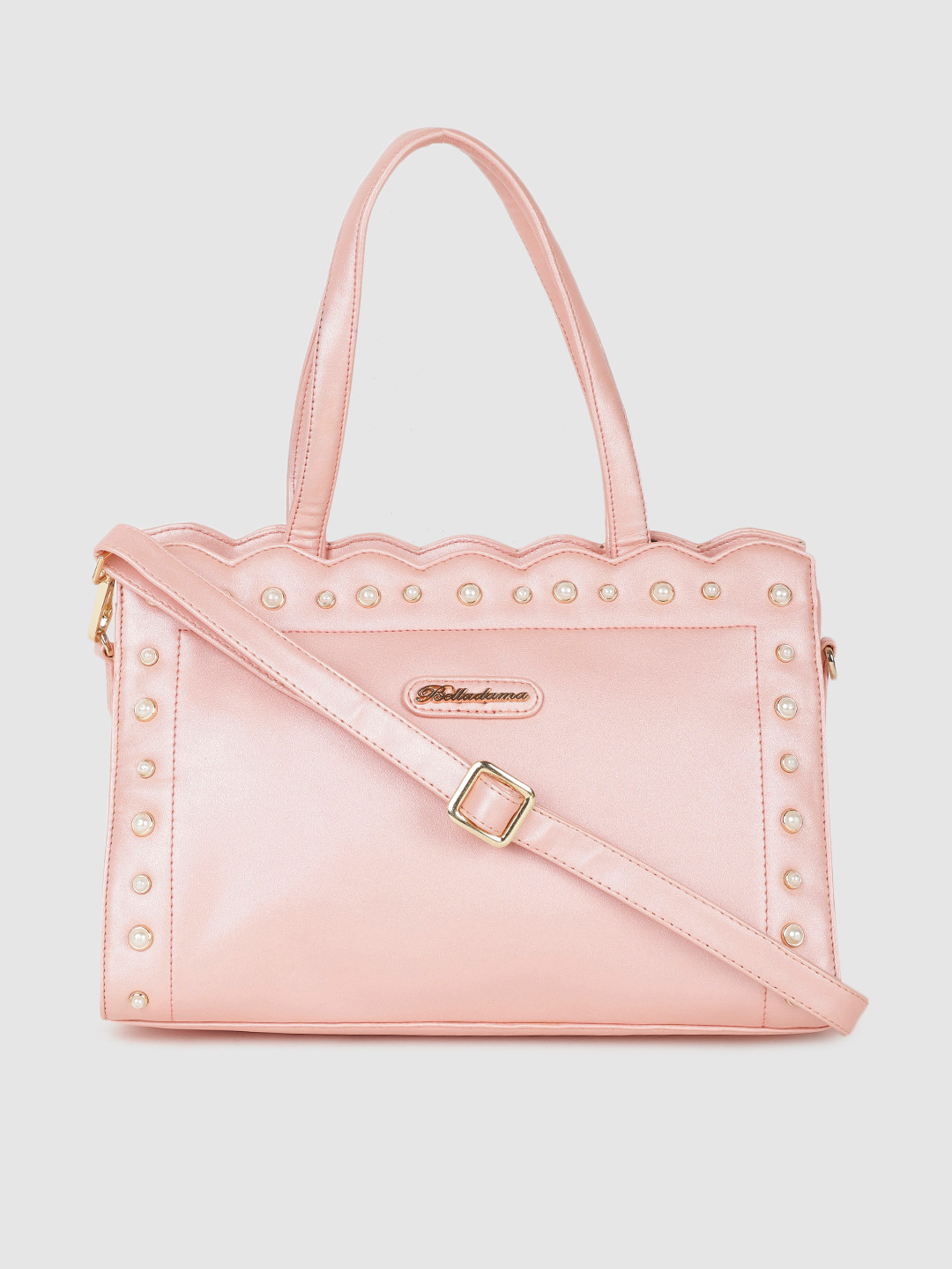 

BELLADAMA Pink Rosa Maria Embellished Handheld Bag