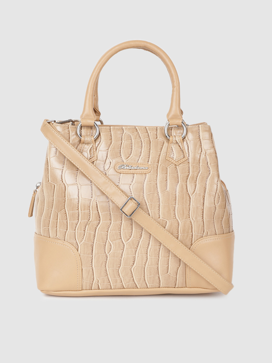 

BELLADAMA Beige Textured Handheld Bag