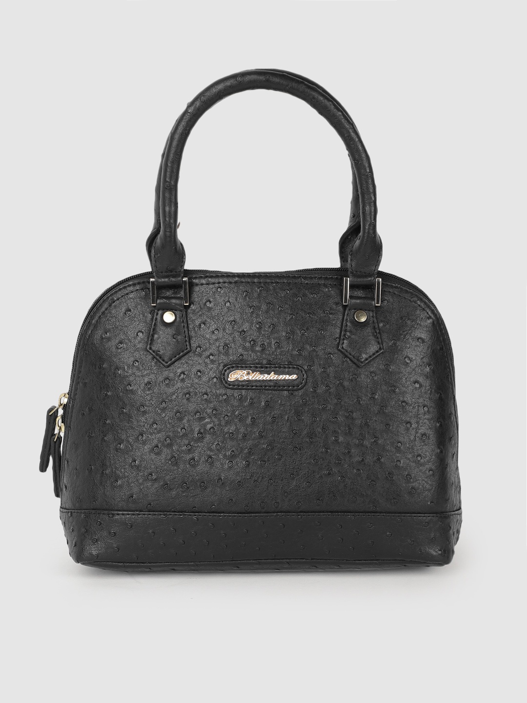 

BELLADAMA Black Geometric Textured Marrisa Handheld Bag