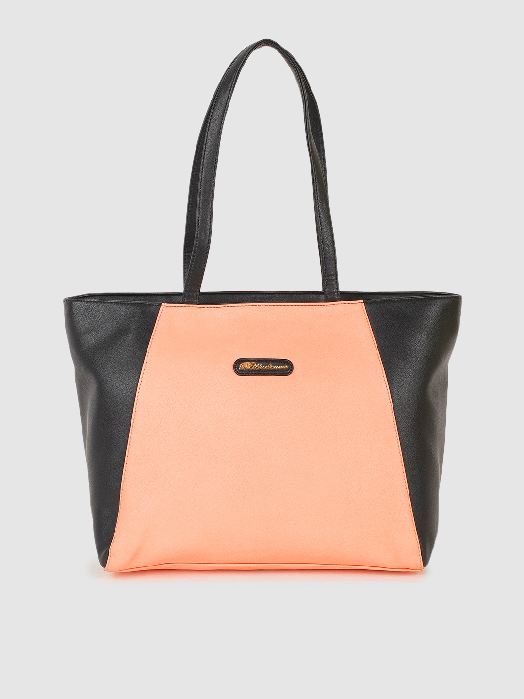 

BELLADAMA Pink and Black Colourblocked Shoulder Bag