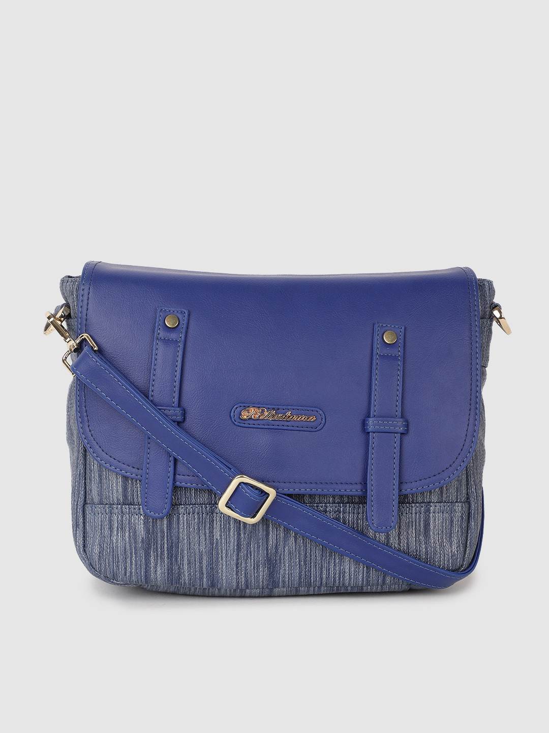 

BELLADAMA Blue Textured Structured Sling Bag
