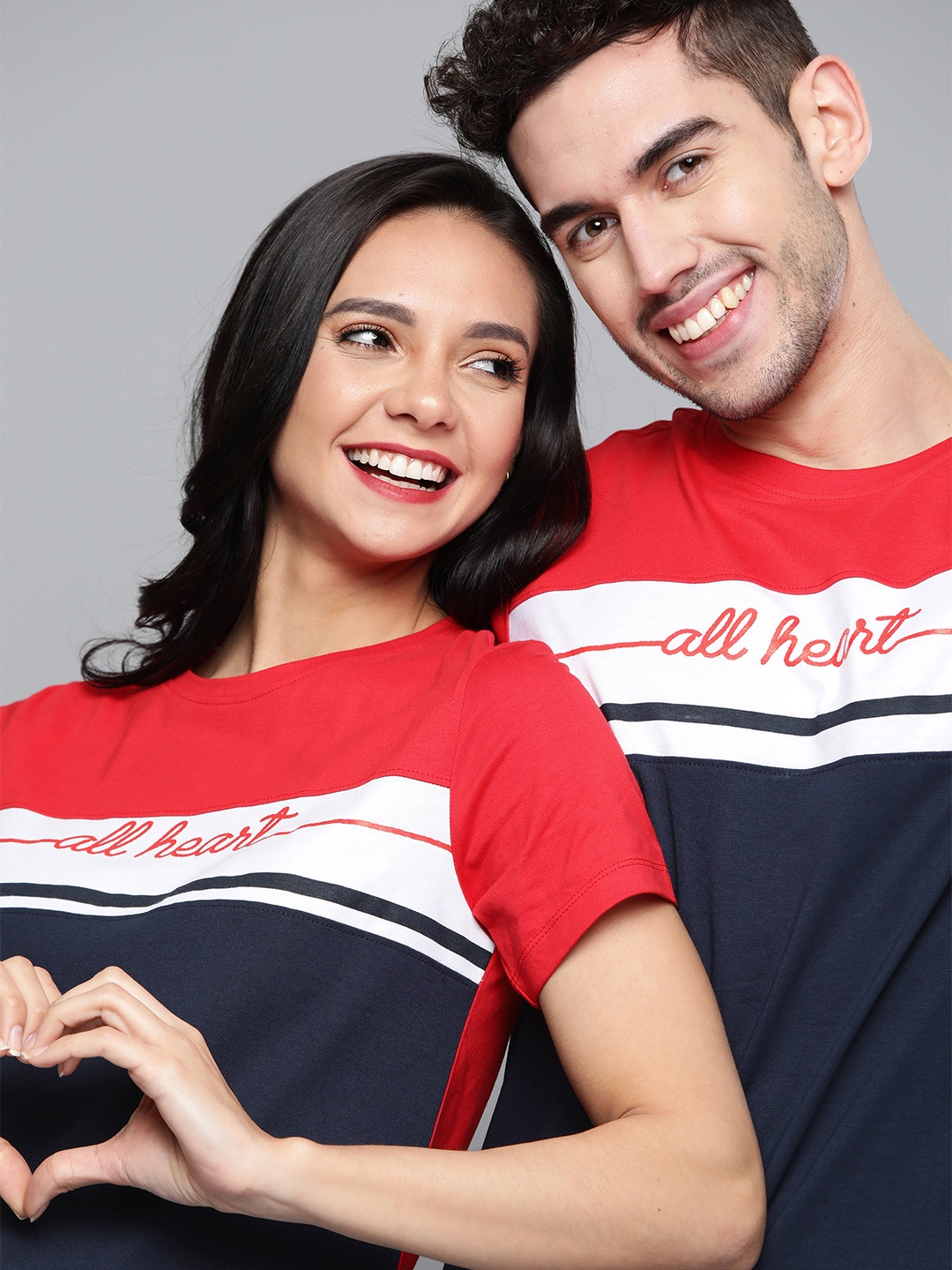 

Mast & Harbour Women Navy Blue Red Colourblocked Cotton T-shirt