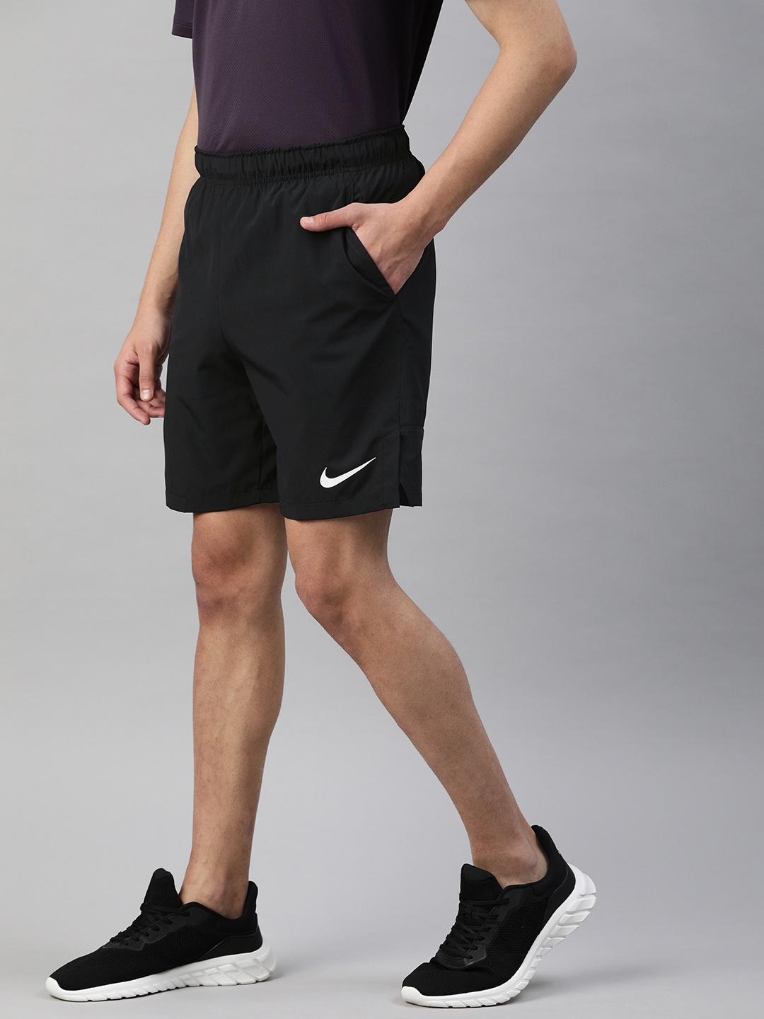 

Nike Men Black Solid Regular Fit NK DF FLEX WVN Training Sports Shorts