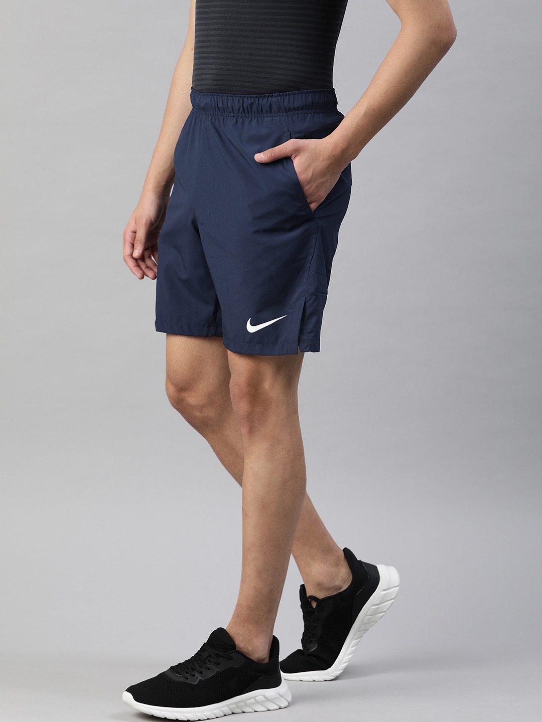 

Nike Men Navy Blue Solid Regular Fit NK DF FLEX WVN Training Sports Shorts