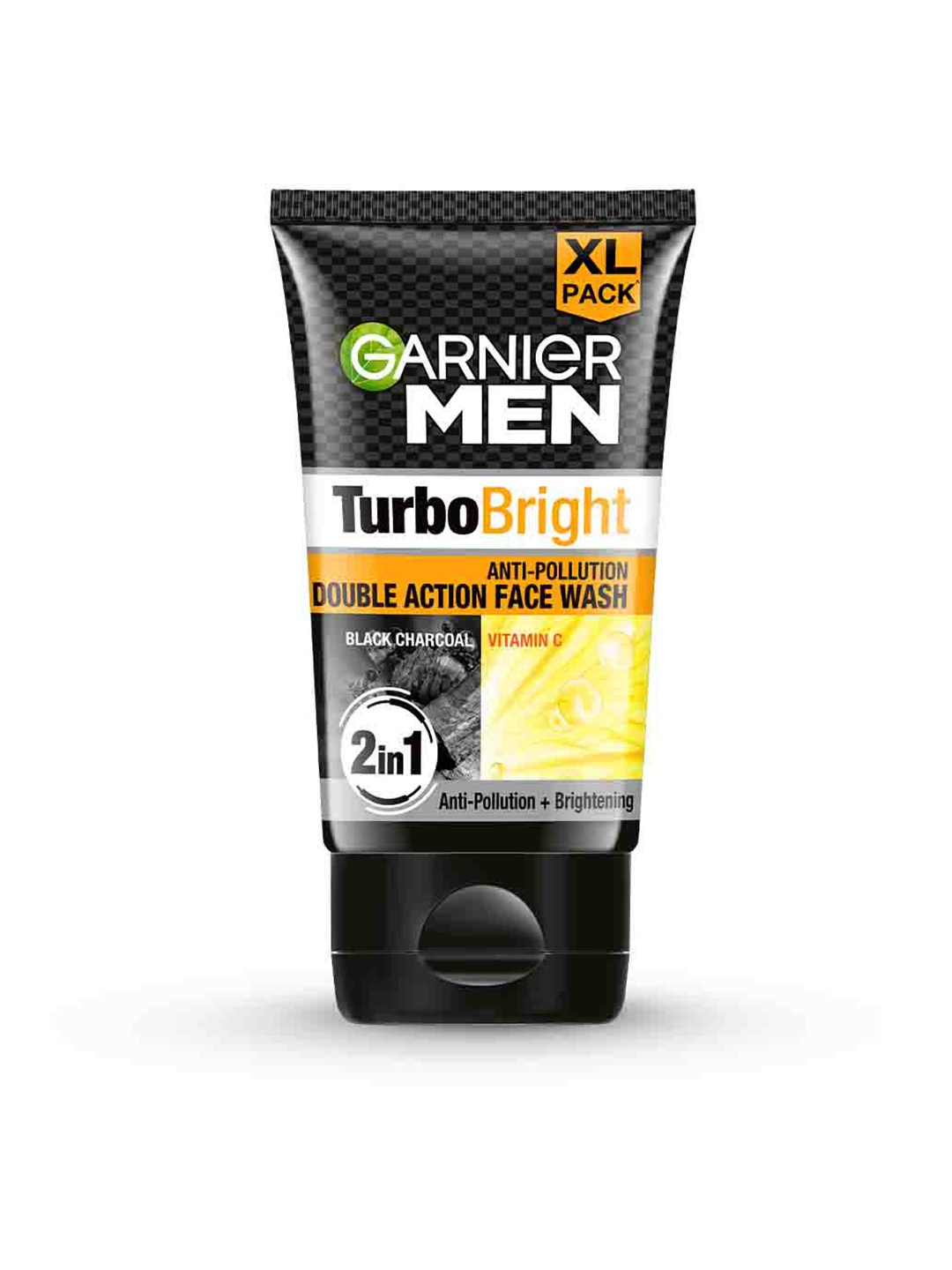 Garnier Men Turbo Bright Double Action Face Wash with Charcoal and Vitamin C - 150g