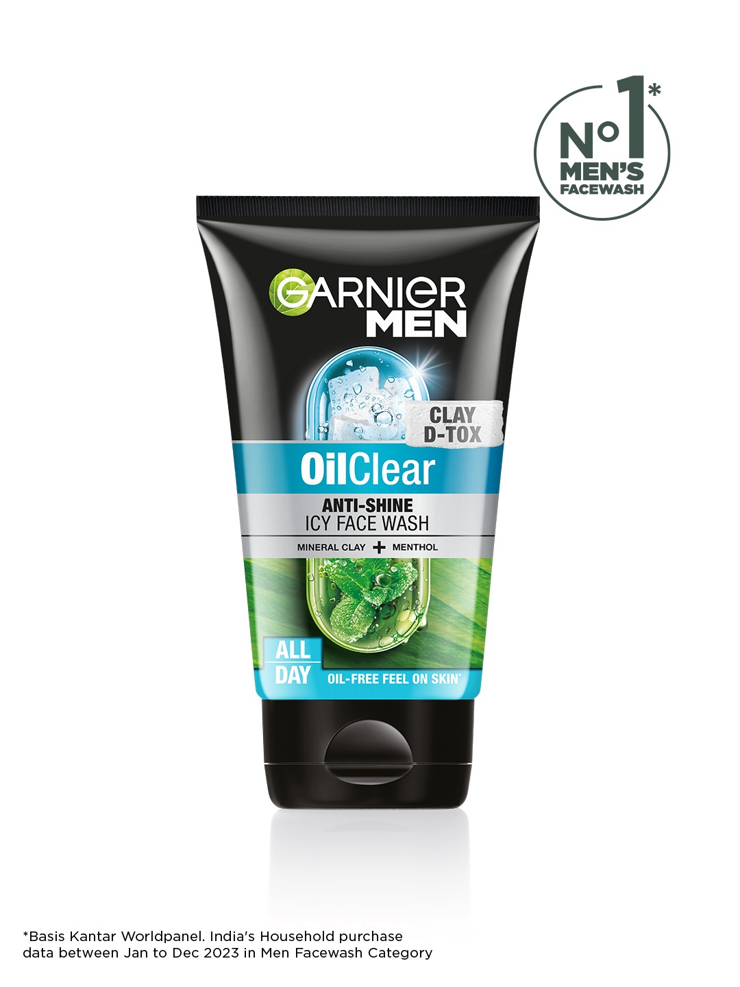 Garnier Men Oil Clear Deep Cleansing Face Wash with Mineral Clay & Menthol - 150g