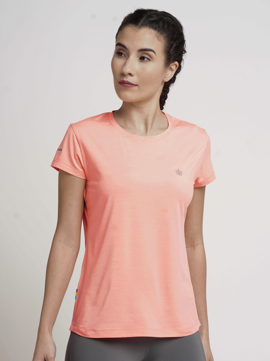 

Cultsport Women Pink Solid Round Neck T-shirt