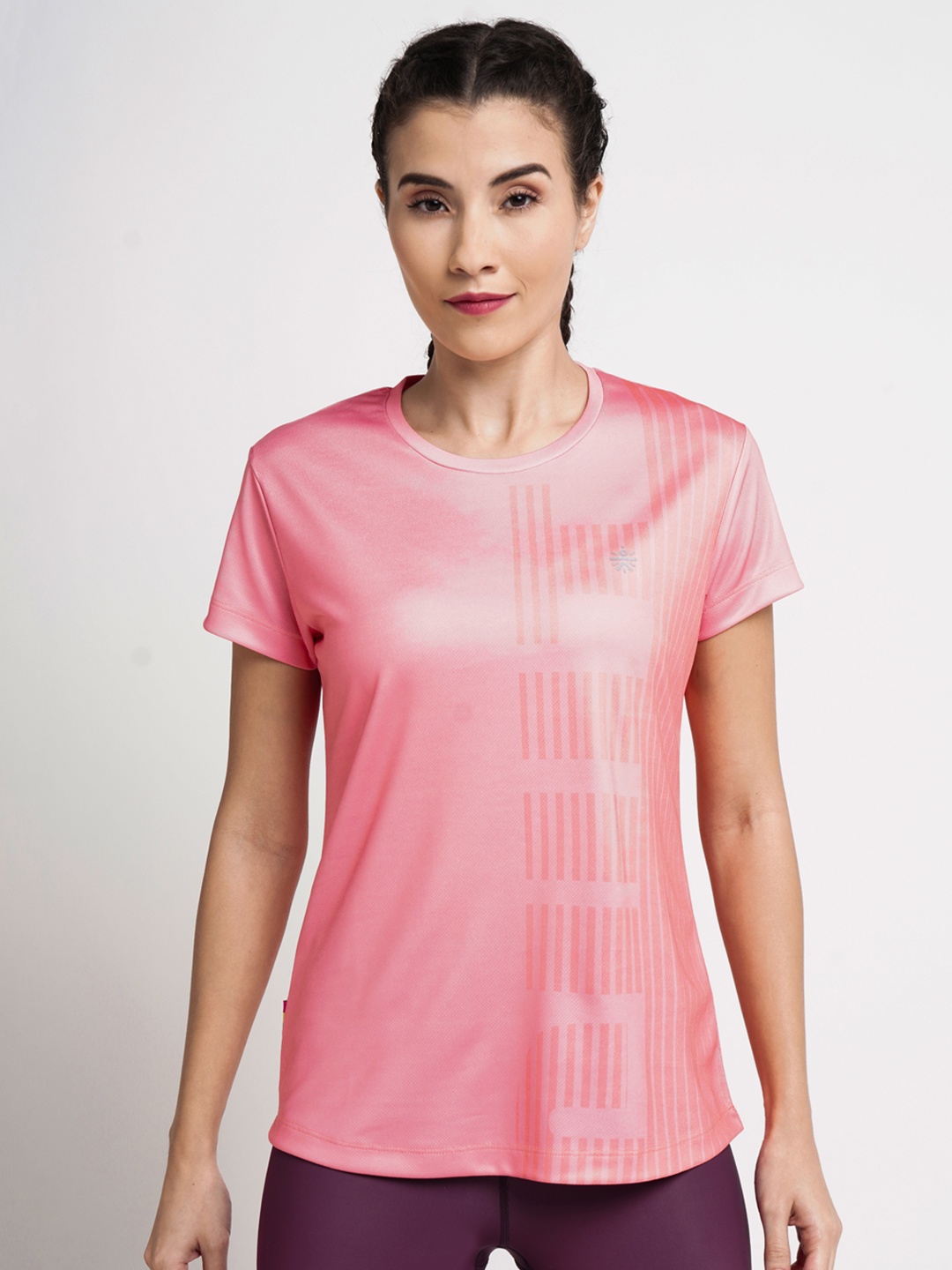 

Cultsport Women Pink Printed Polo Collar T-shirt