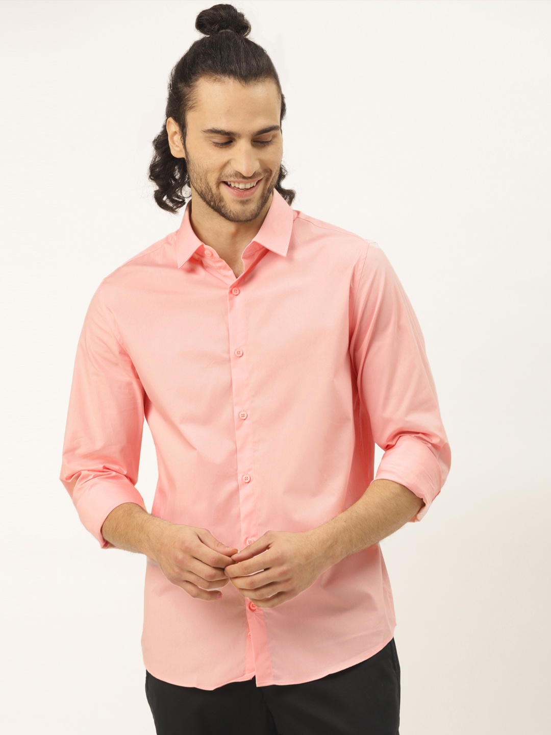 

United Colors of Benetton Men Pink Slim Fit Solid Casual Shirt