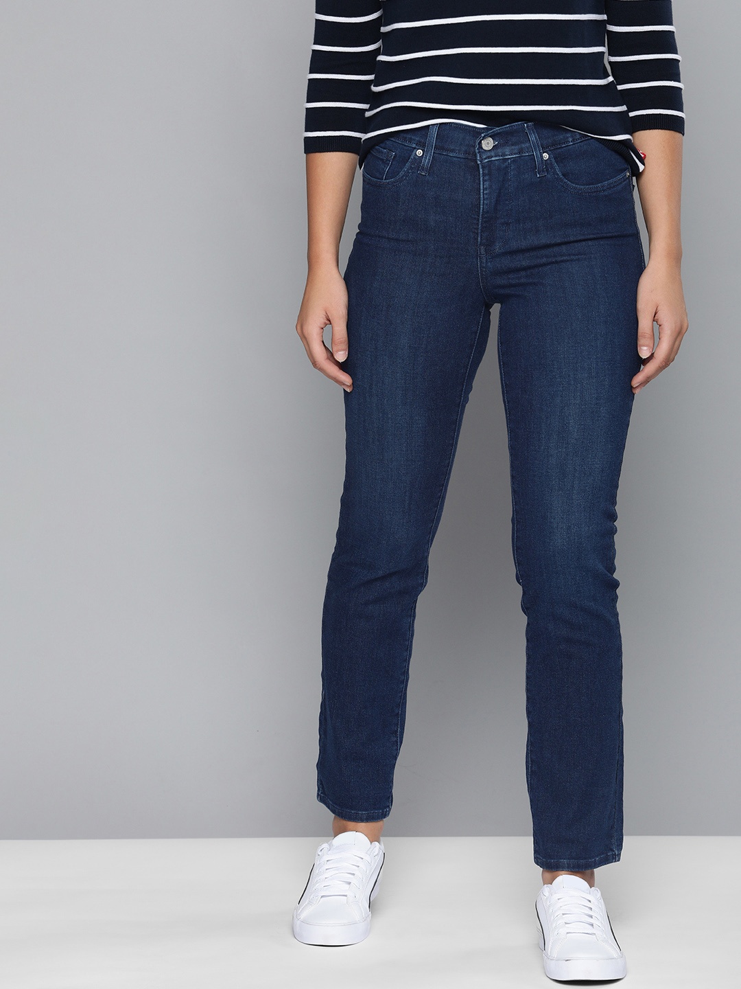 

Levis Women Blue 312 Shaping Slim Fit Mid-Rise Clean Look Stretchable Sustainable Jeans