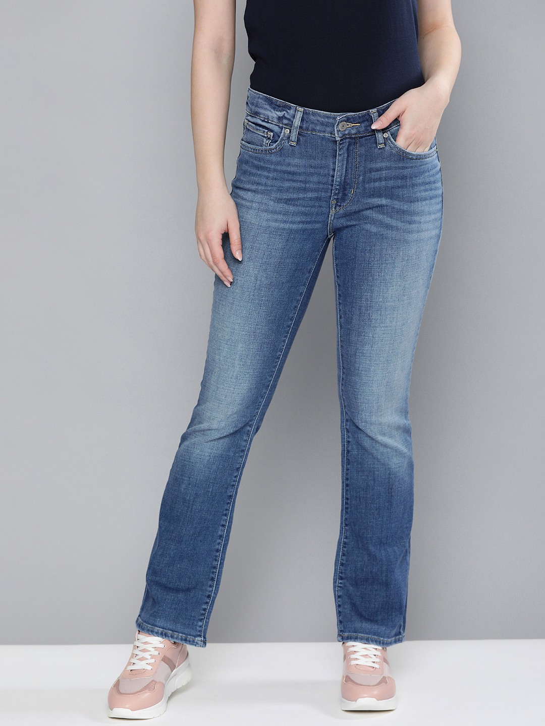 

Levis Women Blue Bootcut Heavy Fade Sustainable Jeans
