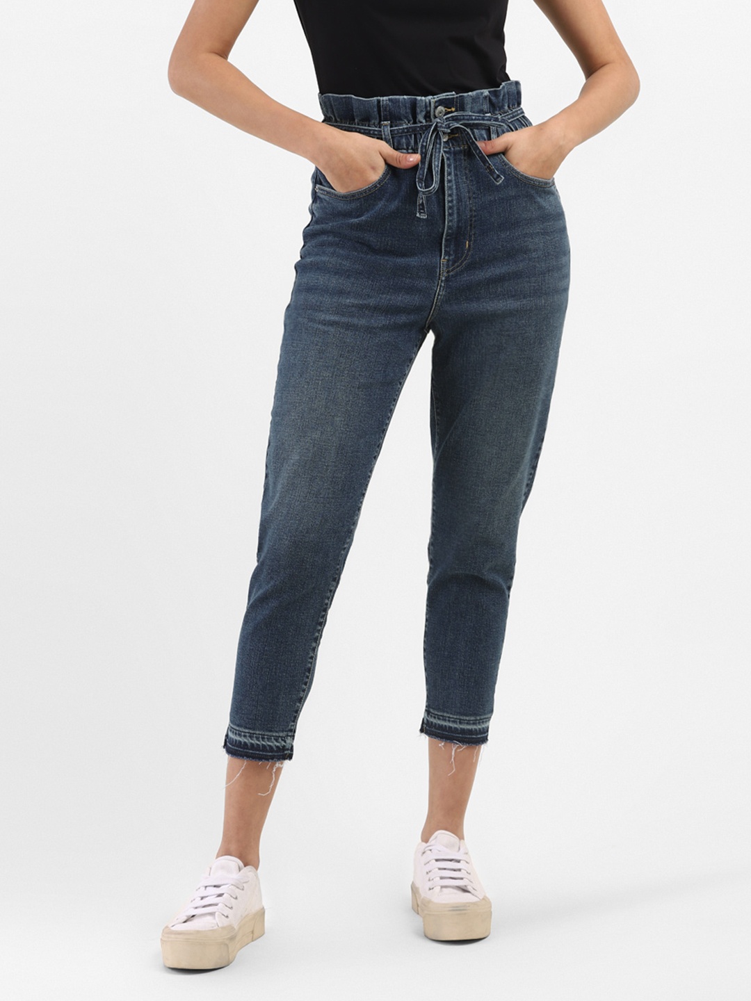 

Levis Women Blue Tapered Fit High-Rise Light Fade Stretchable Sustainable Jeans