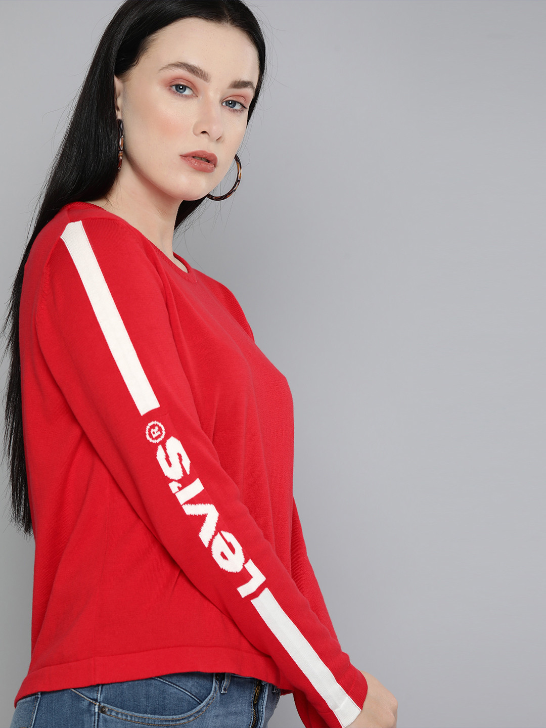 

Levis Women Red Pure Cotton Typography Sustainable Pure Cotton T-shirt