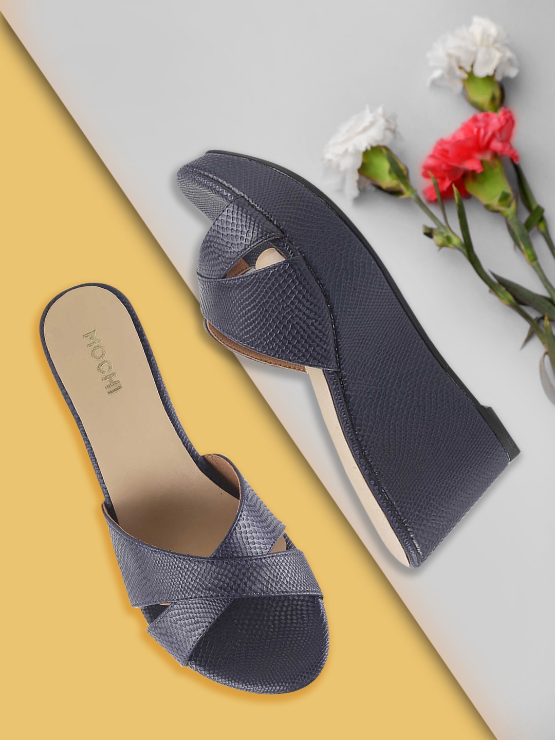 

Mochi Women Blue Solid Sandals