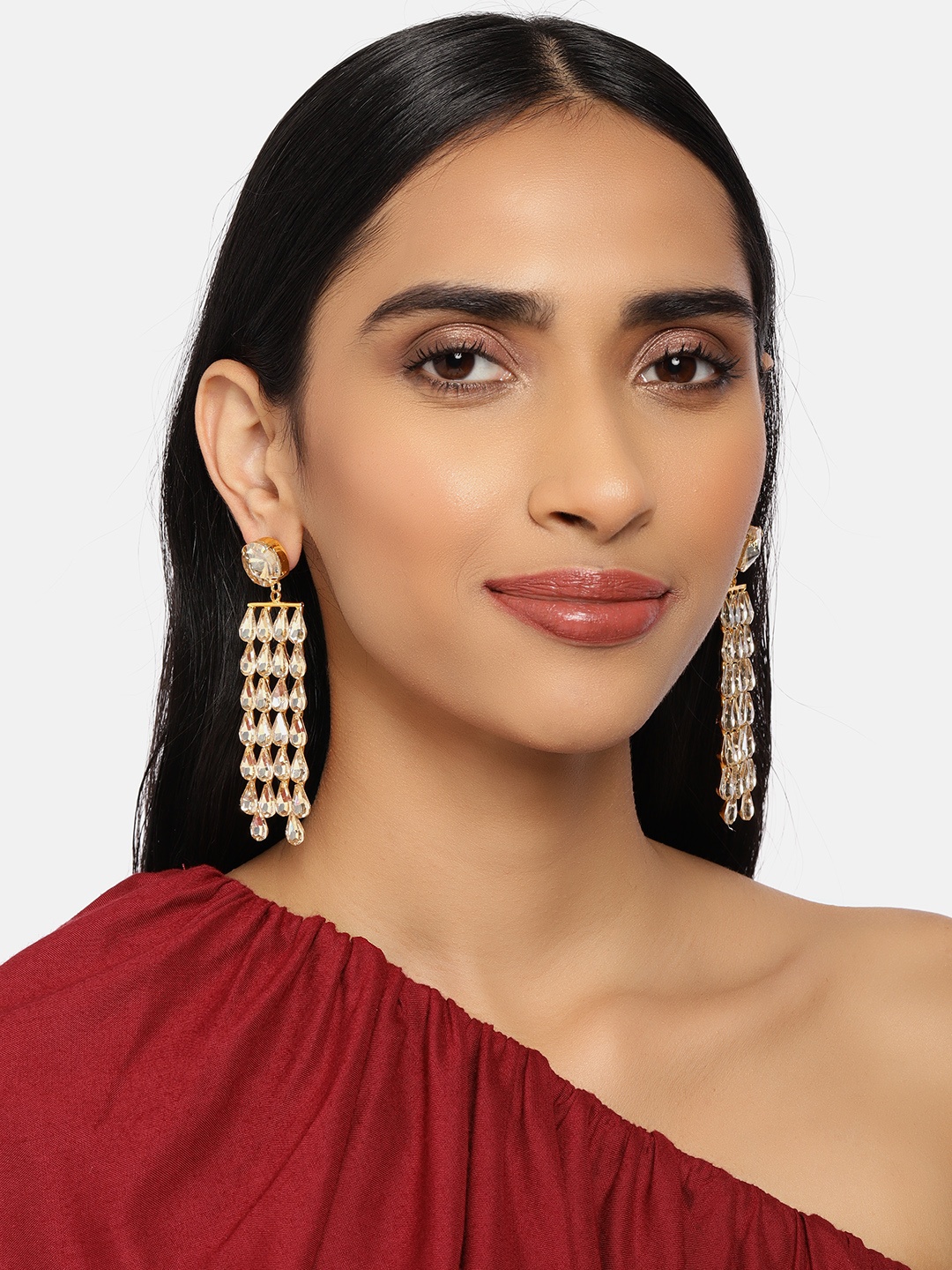 

Zaveri Pearls White Gold-Plated Contemporary Earrings