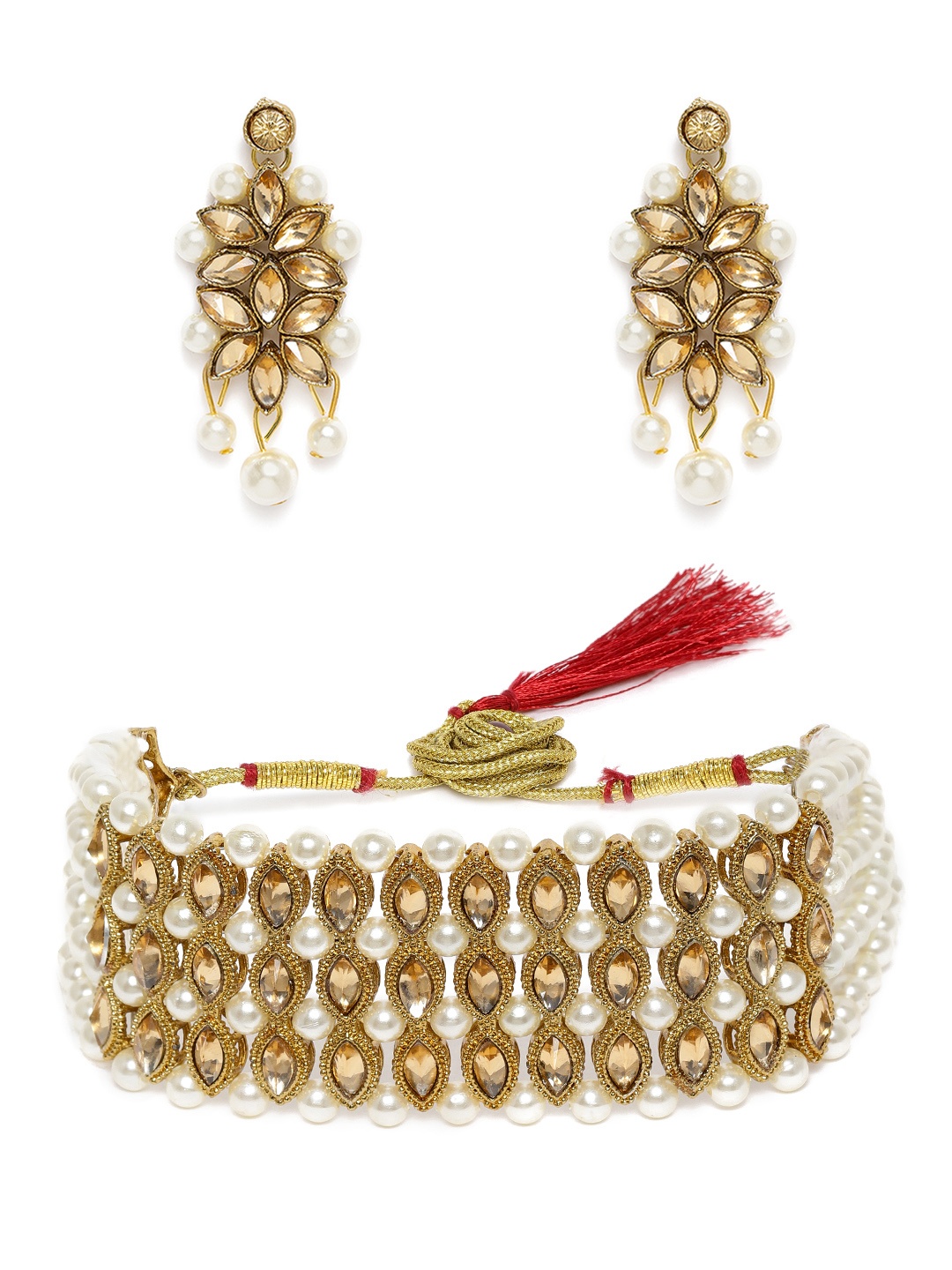 

Zaveri Pearls Gold-Plated Multistranded Jewellery Set