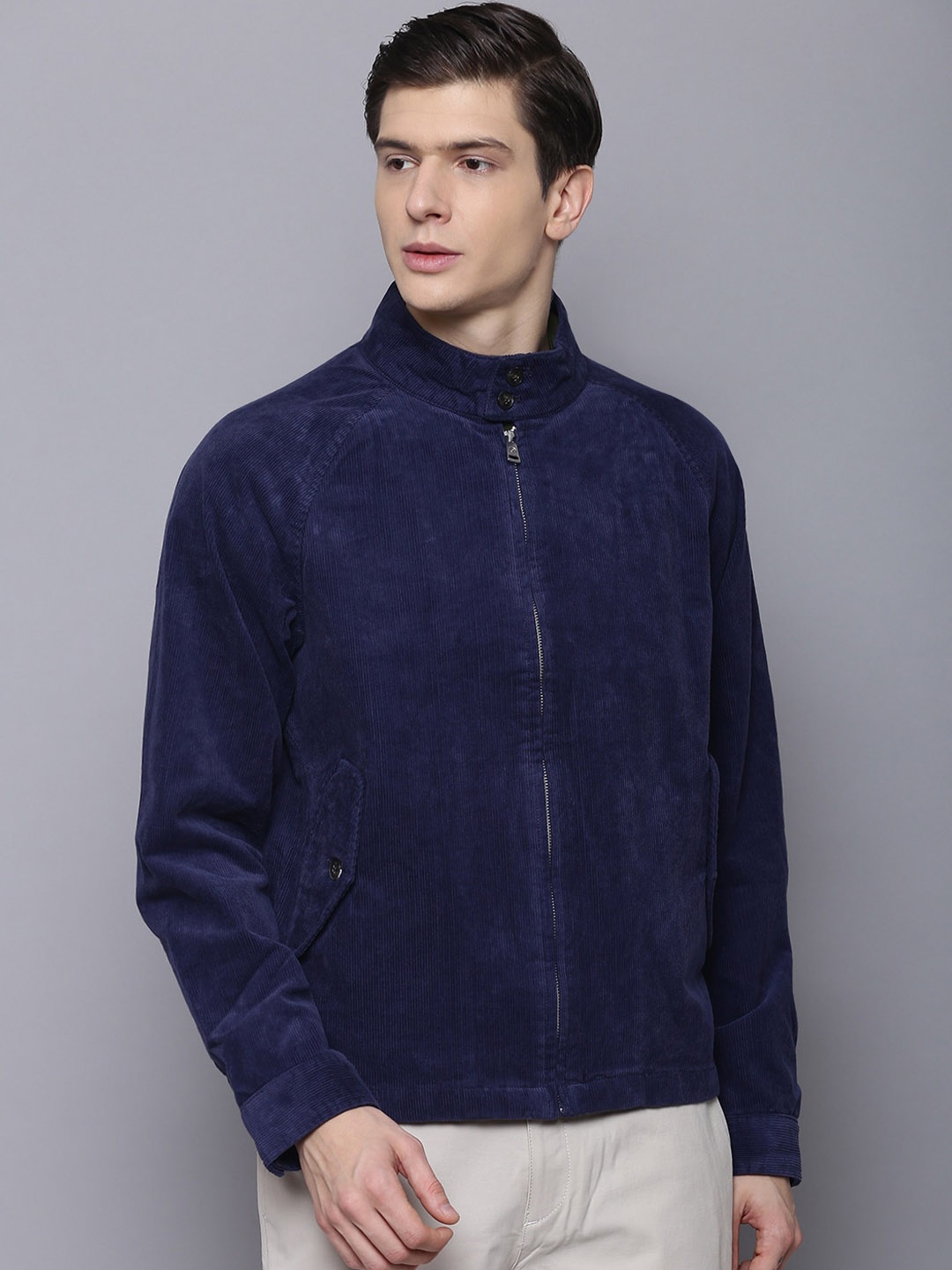 

BEN SHERMAN Men Blue Solid Denim Jacket