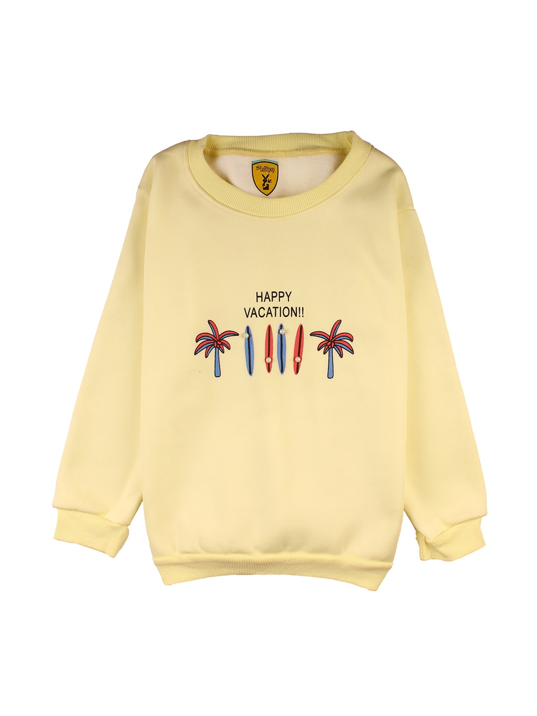 

Lil Lollipop Girls Yellow Printed Sweatshirt